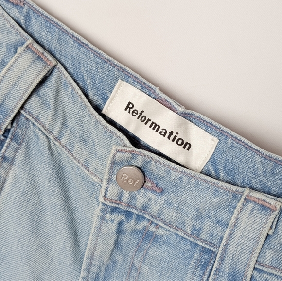 REFORMATION 70s Jean Skye Light Blue Straight Leg Retro Denim Size 24 - Picture 13 of 13